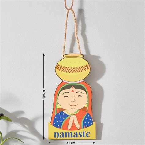 Buy Garnet Wooden Namaste Hanging Wall Accent from Home Centre at just ...