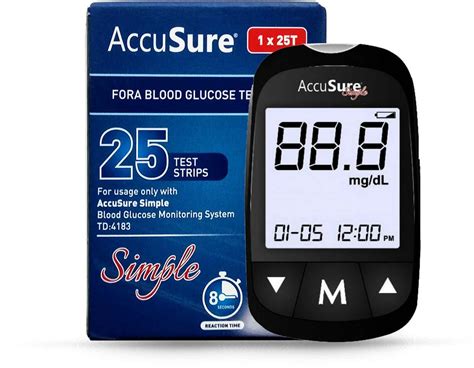 Buy ACCUSURE SIMPLE BLOOD GLUCOSE TEST STRIP - 25 STRIPS Online & Get ...