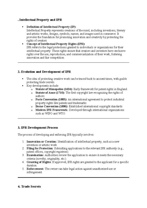 RM UNIT 5 - NOTES - 1. Objectives and Benefits of Patents Objectives ...