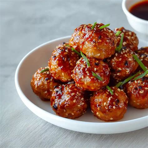 Sheet Pan Sesame Ginger Chicken Meatballs with Sweet Chili Glaze