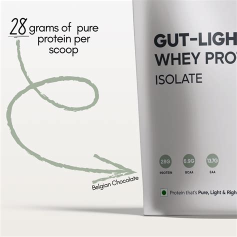 Gut-Light Whey Protein Isolate - Belgian Chocolate | Pure Protein - No ...