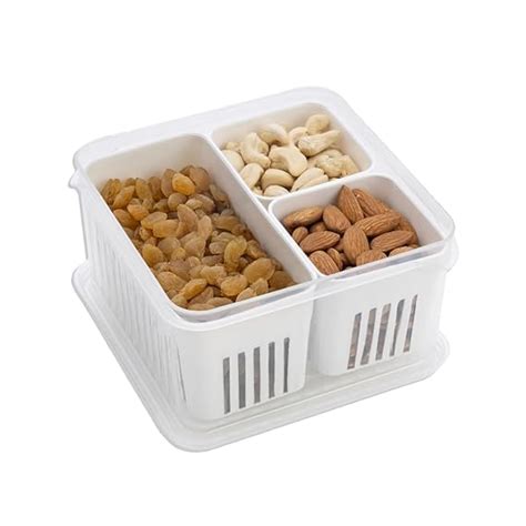 Buy U-Max Food Storage Container with Compartments, Stackable Produce ...