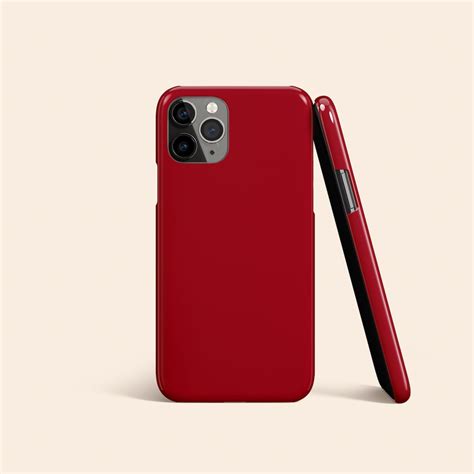 Cherry Red Phone Case, Solid Color iPhone 15 Case, Minimalistic iPhone ...