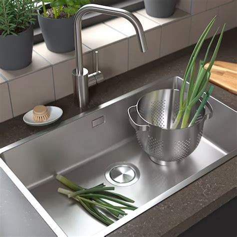 IKEA VRESJON Inset sink, 1 bowl, stainless steel | IKEA Kitchen sinks ...