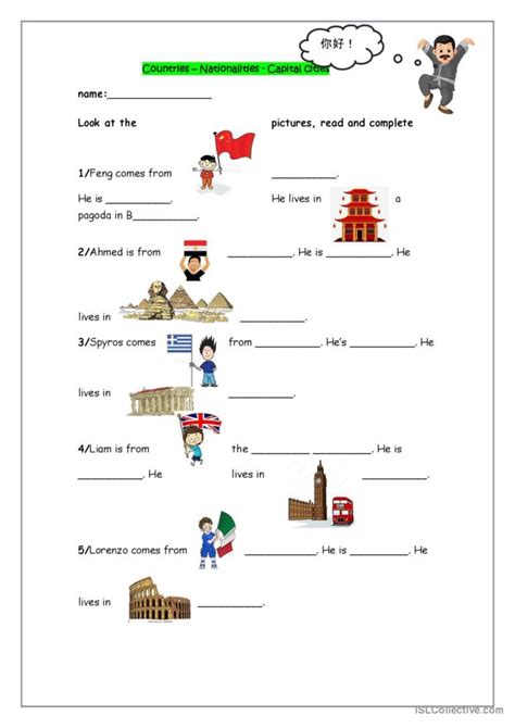 Countries Worksheet 的图像结果