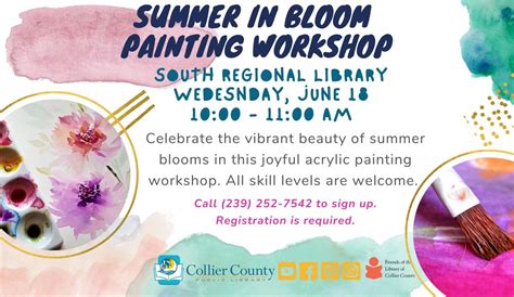 Summer in Bloom Painting Workshop at South Regional Library, 8065 Lely ...