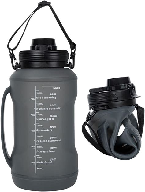 JOYRAVO Large 64oz Half Gallon Sports Collapsible Water Bottle ...