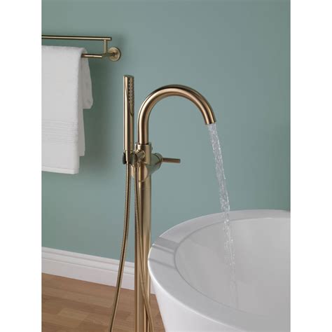 Delta Trinsic Champagne Bronze Floor Mount Freestanding Tub Filler w/V ...