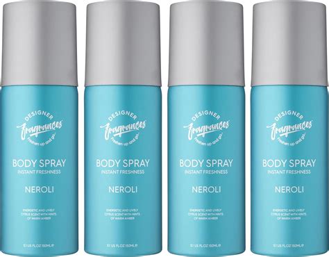 Designer Fragrances 4 Pack Neroli Men's Body Spray Deodorant Cans - For Instant Freshness on The ... - what is the smell of neroli