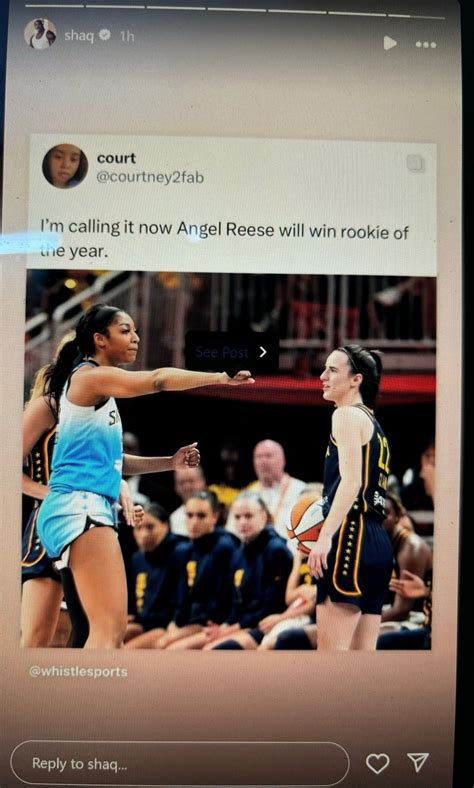 Shaquille O'Neal shares fan post saying "Angel Reese will win Rookie of ...