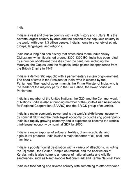 Doc 8 - marketing - India India is a vast and diverse country with a ...