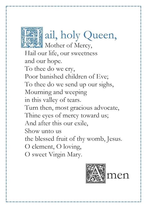 Hail holy queen prayer – Artofit