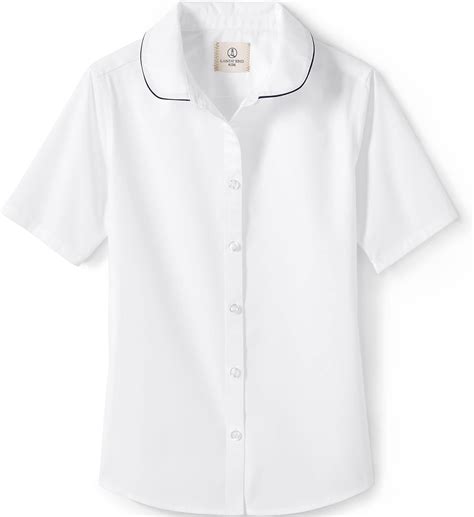 Buy Lands' End School Uniform Girls Piped Peter Pan Collar Broadcloth ...