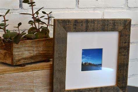 7x7 Square Picture Frame in 1.5 Wide Rustic Natural Reclaimed Cedar ...