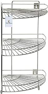 Kuber Industries Stainless Steel Storage Rack, Standard, Silver, Corner ...