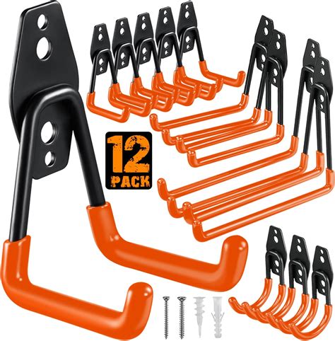 HUPBIPY 12 Pack Garage Hooks Heavy Duty,Utility Steel Garage Storage ...