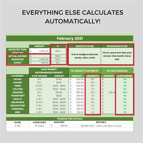 Dave Ramsey Budget Planner Budgeting Spreadsheet Calculator - Etsy