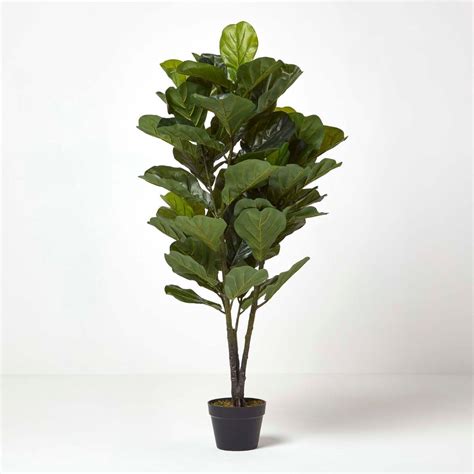 Artificial Fiddle Leaf Fig Tree in Pot, 120 cm Tall