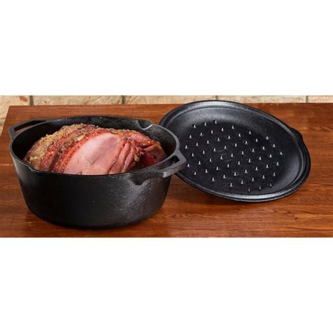 Lodge Cast Iron 12.7-in Cast Iron Cooking Pan with Lid L10DOL3 at Lowes.com
