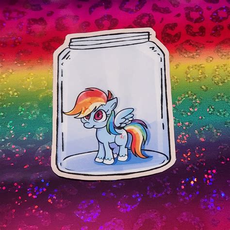 Rainbow Dash Jar Sticker - Etsy