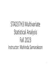 Image result for Multivariate Statistics Course