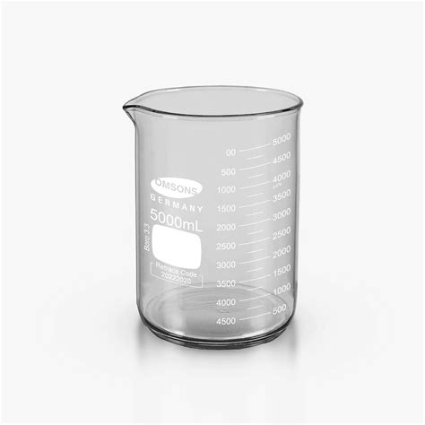 Omsons Glassware | Beaker with Spout | Class A | Capacity 5000ml | Made ...