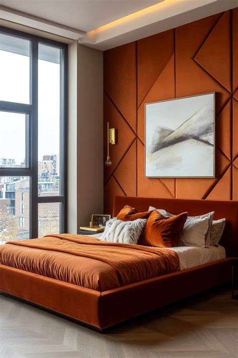 60 Beautiful Burnt Orange Bedroom Designs
