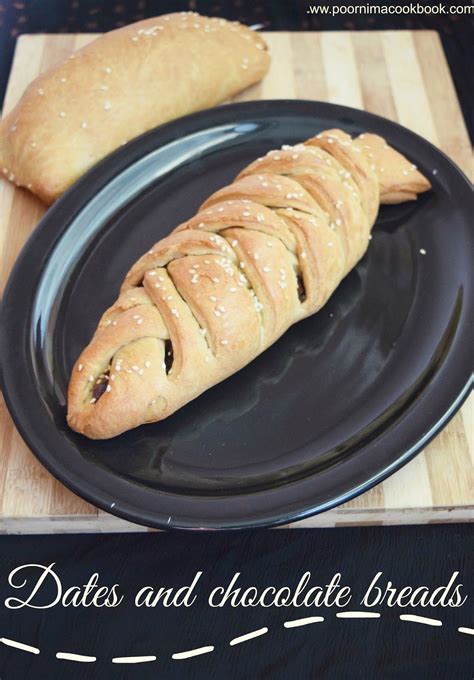 Poornima's Cook Book: Baked Date and Chocolate Rolls / Breads (eggless) | Chocolate roll ...