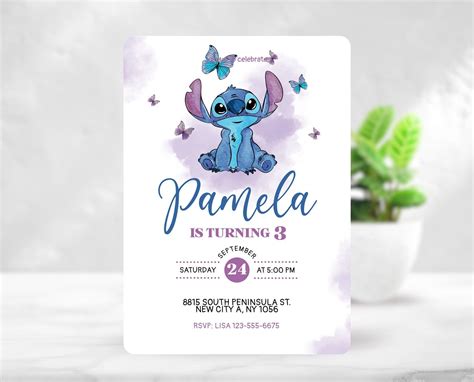 Printable Stitch Birthday Invitations - Printable Free Templates