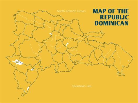 Mapa criativo da República Dominicana | Vetor Premium