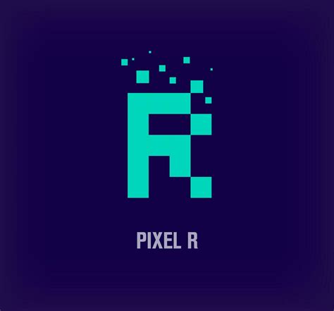 Creative pixel letter R logo. Unique digital pixel art and pixel ...