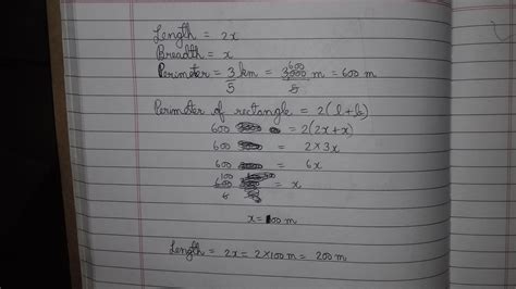 The length of a rectangular field is twice it's breadth .a man jogged ...