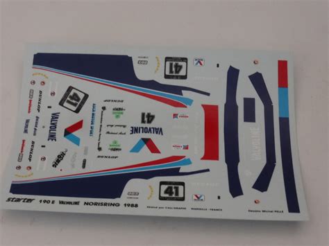 Buy 1:43 Decals Sheet for Mercedes 190E 2.3-16V DTM Valvoline Norisring ...