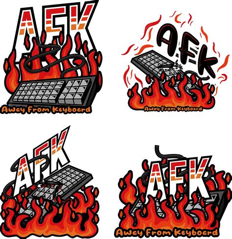 Premium Vector | Afk with keyboard burning out