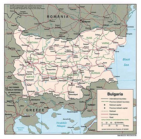 Large political and administrative map of Bulgaria with roads and major cities - 1994 | Bulgaria ...