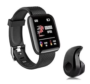 TechKing Combo Pack of 2 Items - Bluetooth D116 SmartWatch with Heart ...