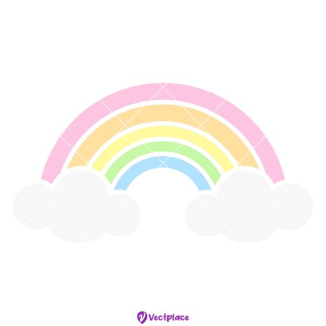 Rainbow with Clouds SVG - Vectplace