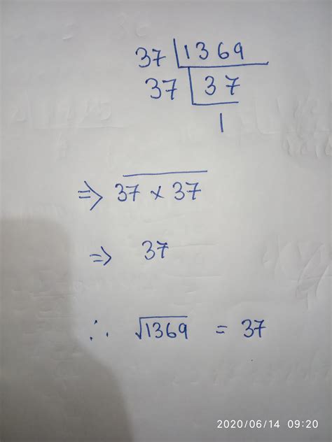 using prime factorization find the square root of 1369 - Brainly.in