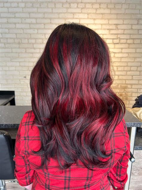 Dark Brown Hair With Red Highlights