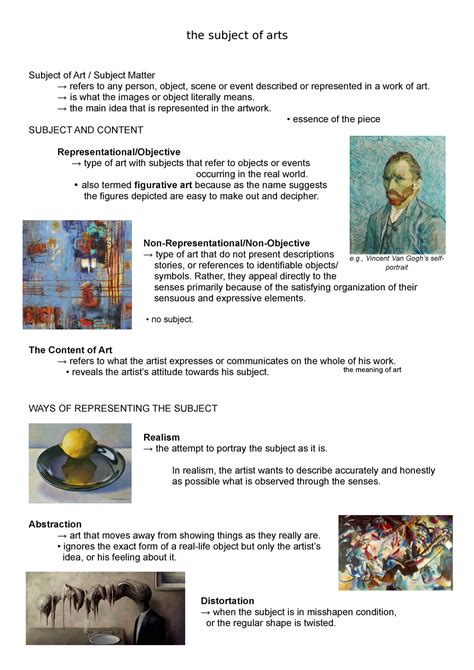 Hum notes - subject and medium of arts - the subject of arts Subject of ...