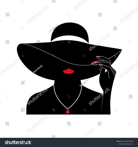 Silhouette Elegant Lady Hat Stock Vector (Royalty Free) 2192833893 | Shutterstock