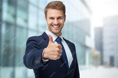 Premium Photo | Professional Man in Suit Giving a Thumbs Up