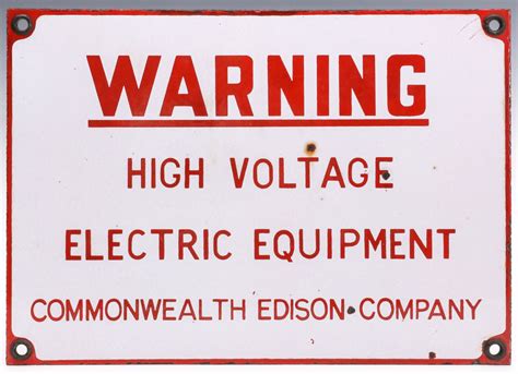 #281: A COMMONWEALTH EDISON CO. PORCELAIN ENAMEL SIGN