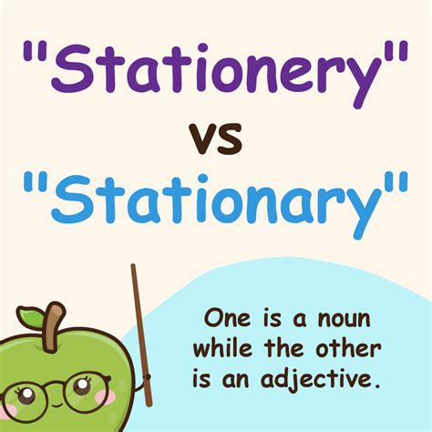 Stationery vs Stationary