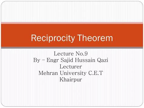 Image result for Reciprocity Theorem Explained
