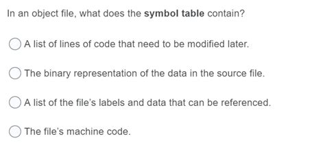 Image result for Object File Symbol Table