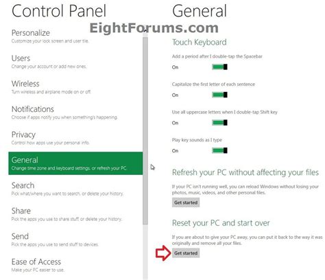 Image result for Reinitialiser Windows 8