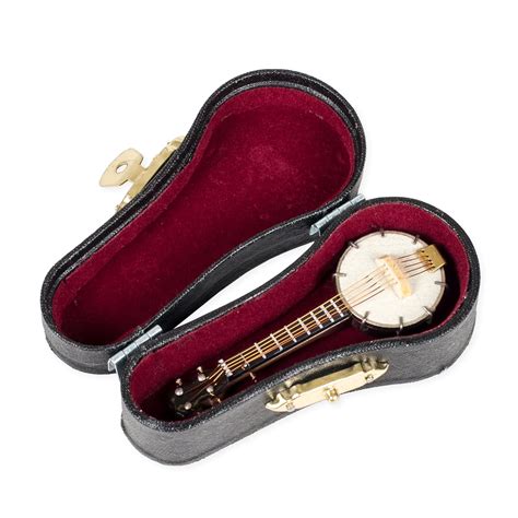 Broadway Gift Miniature Banjo w/ Case 3" Clear/Transparent Resin ...
