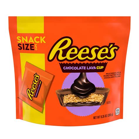 REESE'S Chocolate Lava Milk Chocolate Snack Size Peanut Butter Cups ...