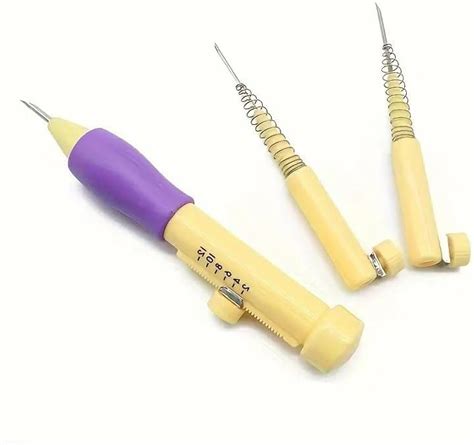 Embroidery Punch Needle Pen Set, 3 Sizes, Felting Crochet Knitting ...